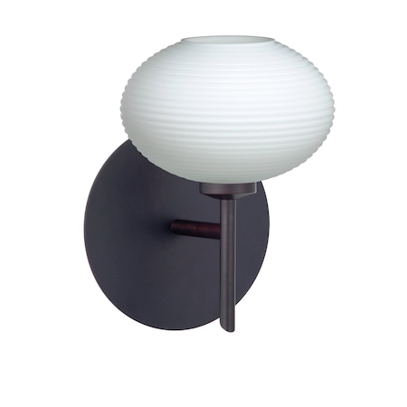 Besa Lighting Lasso Mini Sconce, Opal Matte, Bronze Finish, 1x40W Halogen 1SW-561207-BR